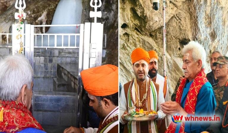 अमरनाथ गुफा में हुई प्रथम पूजा