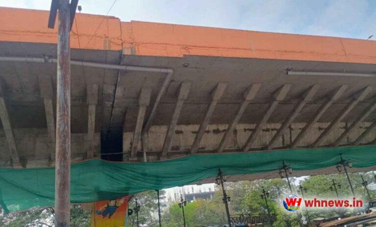 बूटीबोरी फ्लाई ओवर में फिर पड़ी दरार